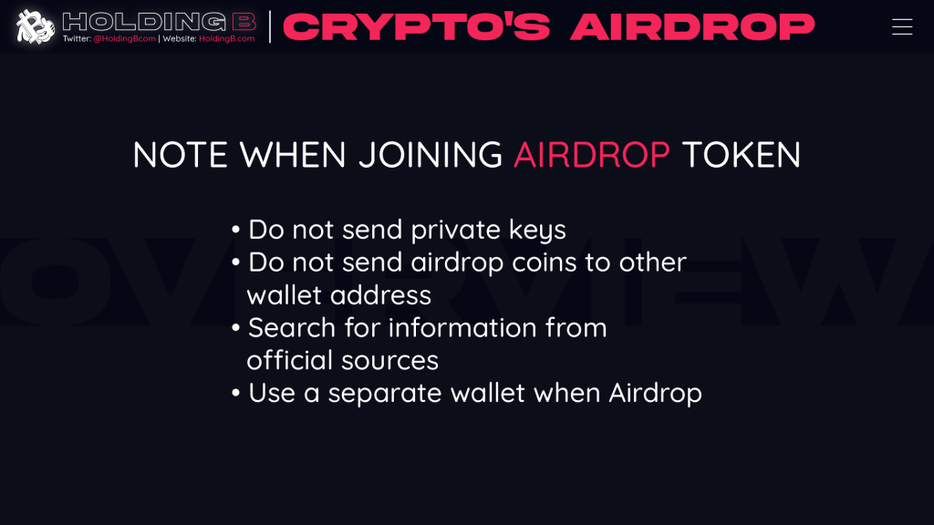 Note when joining Airdrop